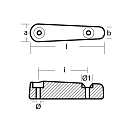 Купить Алюминиевый анод Tecnoseal 02510AL 190x46мм овальный для двигателей Arneson 7ft.ru в интернет магазине Семь Футов