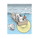 Купить Светильник подводный наклонный 24В 50Вт Ø170x90мм в герметичном корпусе из белого АБС-пластика для транцевых площадок, Osculati 13.256.24 7ft.ru в интернет магазине Семь Футов