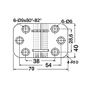 Купить Петля универсальная из полированной нержавеющей стали 70x40x2мм, Osculati 38.460.78 7ft.ru в интернет магазине Семь Футов