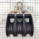 Купить Блок трехшкивный Ronstan RF50300 50мм 1000-2400кг для троса 12мм шарикоподшипниковый с вертлюгом и скобой серебристый/черный 7ft.ru в интернет магазине Семь Футов
