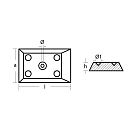 Купить Цинковый прямоугольный анод Tecnoseal 00216 122x81x20мм для корпусов Posillipo 7ft.ru в интернет магазине Семь Футов