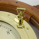 Купить Штурвал с часами в иллюминаторе Nauticalia 7115 Ø620мм из дерева и латуни 7ft.ru в интернет магазине Семь Футов