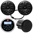 Купить Морская аудиосистема Boss Audio Systems MCKGB350B.6 AM/FM подключение Bluetooth/USB влагозащищенная с двумя черными колонками Ø165мм(6,5") 7ft.ru в интернет магазине Семь Футов