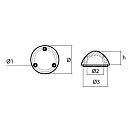 Купить Цинковый анод Tecnoseal 01071 Ø78x43мм полусферический для гребных винтов Variprop DF-107 7ft.ru в интернет магазине Семь Футов