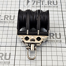 Купить Блок трёхшкивный Ronstan RF40300 шкив Ø40мм 600/1400кг для троса Ø10мм шарикоподшипниковый с вертлюгом и скобой серебристый/чёрный 7ft.ru в интернет магазине Семь Футов