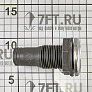 Купить Штуцер для слива в море прямой под шланг Ø25мм(1") с резьбой 33мм(1"1/4) из чёрного полиамида с наружной кромкой из нержавеющей стали, Osculati 17.327.04 7ft.ru в интернет магазине Семь Футов