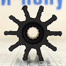 Купить Крыльчатка/импеллер CEF 500161 Ø65x68,5мм посадочное Ø14,29/16мм со шлицами 10 лопастей 23 профиль из чёрного неопрена для двигателей Yanmar, Mercruiser и Jabsco 7ft.ru в интернет магазине Семь Футов