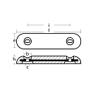 Купить Цинковый стержневой анод Tecnoseal Fairline 00271Е 310x75x40мм типа UK с 2 отверстиями 7ft.ru в интернет магазине Семь Футов