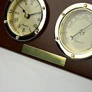 Купить Настольные часы с барометром Nauticalia 6783 170мм из латуни и дерева 7ft.ru в интернет магазине Семь Футов