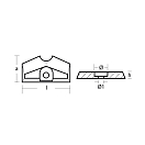 Купить Цинковый анод Tecnoseal 01117 60x34x8.5мм пластинчатый для нижнего корпуса двигателей Yamaha 2-6лс 7ft.ru в интернет магазине Семь Футов
