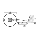 Купить Цинковый анод-триммер Tecnoseal 00802 Ø95x66мм для двигателей Mercury 25лс 7ft.ru в интернет магазине Семь Футов