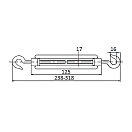 Купить Талреп крюк/крюк CIM 3103-0112 М12 238-318мм открытый корпус из нержавеющей стали AISI316 7ft.ru в интернет магазине Семь Футов