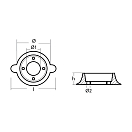 Купить Цинковый анод Tecnoseal 01551 Ø114x152x33мм кольцевой для двигателей Lombardini Saildrive SLDM 7ft.ru в интернет магазине Семь Футов