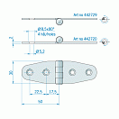 Купить Петля универсальная из нержавеющей стали Roca 442720 100 x 30 мм стандартный шарнир 7ft.ru в интернет магазине Семь Футов