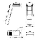 Купить Трап телескопический выдвижной Poseidon 040106GT 965x290мм из зеркально-полированной нержавеющей стали AISI304 с 4-мя ступенями из серого пластика 7ft.ru в интернет магазине Семь Футов