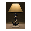 Купить Лампа настольная с якорем Nauticalia 72327 Ø250мм 410мм синяя из дерева 7ft.ru в интернет магазине Семь Футов