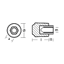 Купить Цинковый анод Tecnoseal 02402 Ø22x33мм стержневой для двигателей Castoldi 7ft.ru в интернет магазине Семь Футов