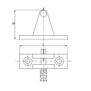 Купить Кронштейн рамы тента палубный прямой Huifeng Rigging HF-303 60x37мм со стопорным штифтом из нержавеющей стали AISI316 7ft.ru в интернет магазине Семь Футов