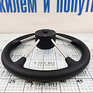Купить Рулевое колесо Ultraflex 39442D V70B Ø350мм "Кожа каймана" из чёрного ПВХ и нержавеющей стали AISI316 7ft.ru в интернет магазине Семь Футов
