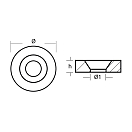 Купить Цинковый анод Tecnoseal 01302 Ø53x15мм дисковый для лодочных двигателей Yanmar 70-85лс 7ft.ru в интернет магазине Семь Футов