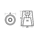 Купить Цинковый анод Tecnoseal 00409/1 Ø160x134мм конический для валов Ø110мм 7ft.ru в интернет магазине Семь Футов