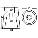Купить Цинковый конический анод Radice Ø51x68мм для валов Ø42мм, Osculati 43.240.00 7ft.ru в интернет магазине Семь Футов