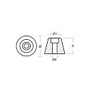 Купить Алюминиевый анод Tecnoseal 01050AL Ø26x20мм конический для гребных винтов ПУ Sidepower, Sleipner 7ft.ru в интернет магазине Семь Футов