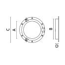 Купить Иллюминатор круглый Foresti & Suardi 8D.16.C 150 х 4 мм из хромированной латуни 7ft.ru в интернет магазине Семь Футов