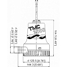 Купить Помпа трюмная TMC 03607_12 12В 10А 2000GPH(133л/мин) под шланг Ø29,5мм осушительная центробежного типа 7ft.ru в интернет магазине Семь Футов