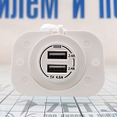 Купить Двойной разъем USB 12/24В выходы 5В 2,1А из белого полиамида, Osculati 14.516.11 7ft.ru в интернет магазине Семь Футов