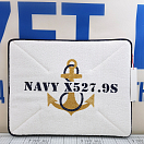 Купить Нескользящий коврик для ванной Marine Business Free Style Navy 50211 500x400мм из белого хлопка 7ft.ru в интернет магазине Семь Футов