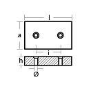 Купить Цинковый анод Tecnoseal 02513 153x102x20мм прямоугольный для двигателей Arneson 7ft.ru в интернет магазине Семь Футов