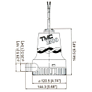 Купить Помпа трюмная TMC 03606/TMC-0366-24V 24В 4А 1500GPH(95л/мин) под шланг Ø29,5мм осушительная центробежного типа 7ft.ru в интернет магазине Семь Футов