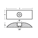 Купить Цинковый анод Tecnoseal 00160 230x80x40мм прямоугольный для кормы 7ft.ru в интернет магазине Семь Футов