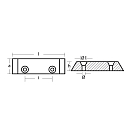 Купить Цинковый прямоугольный анод Tecnoseal 00205 118x34x20мм для судов Saipem 7ft.ru в интернет магазине Семь Футов