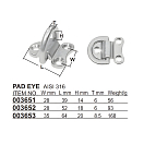 Купить Обушок откидной Homer 003652 52х28мм из нержавеющей стали AISI316 с полукольцом Ø18мм 7ft.ru в интернет магазине Семь Футов