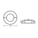 Купить Цинковый разъемный анод Tecnoseal 00565 Ø110x30мм средний кольцевой для валов Ø63.5мм 7ft.ru в интернет магазине Семь Футов
