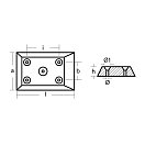 Купить Цинковый прямоугольный анод с 5 отверстиями Tecnoseal 00215 124x81x20мм для корпусов Posillipo 7ft.ru в интернет магазине Семь Футов