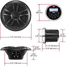Купить Морская аудиосистема Boss Audio Systems MCKGB350B.6 AM/FM подключение Bluetooth/USB влагозащищенная с двумя черными колонками Ø165мм(6,5") 7ft.ru в интернет магазине Семь Футов