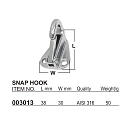 Купить Крючок с фиксатором Homer 003013 38х30мм из нержавеющей стали AISI316 литой 7ft.ru в интернет магазине Семь Футов