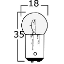 Купить Лампочка двухконтактная с компактной сферической колбой BA15D 12В 10Вт Ø18x35мм для навигационных огней 10шт, Osculati 14.200.02 7ft.ru в интернет магазине Семь Футов