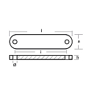 Купить Цинковый анод Tecnoseal 01900 61x15x4мм пластинчатый для подвесных моторов Selva 7ft.ru в интернет магазине Семь Футов