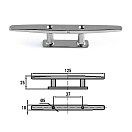 Купить Утка швартовая низкопрофильная Homer 003801 125x18x25мм из нержавеющей стали AISI316 7ft.ru в интернет магазине Семь Футов