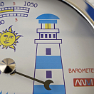 Купить Барометр судовой ANVI Termometros 32.0351 Ø150/120x45мм из полированной и хромированной латуни с изображением маяка 7ft.ru в интернет магазине Семь Футов