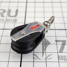 Купить Блок одношкивный Ronstan RF20100 шкив Ø20мм 250/550кг для троса Ø6мм шарикоподшипниковый с вертлюгом и скобой серебристый/чёрный 7ft.ru в интернет магазине Семь Футов