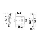 Купить Врезной замок из хромированной латуни 68.2x60x13 мм для дверей от 15 мм, Osculati 38.409.70 7ft.ru в интернет магазине Семь Футов