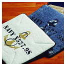 Купить Нескользящий коврик для ванной из хлопка Marine Business Free Style Navy 50211 500x400мм белый 7ft.ru в интернет магазине Семь Футов