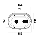 Купить Встраиваемый бокс для судового душа/смесителя Oval 185x131мм с крышкой из белого пластика с боковым вырезом, Osculati 15.900.02 7ft.ru в интернет магазине Семь Футов