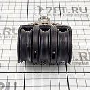 Купить Блок трёхшкивный Ronstan RF40300 шкив Ø40мм 600/1400кг для троса Ø10мм шарикоподшипниковый с вертлюгом и скобой серебристый/чёрный 7ft.ru в интернет магазине Семь Футов