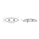 Купить Цинковый овальный анод Tecnoseal 00204 145x41x23мм 7ft.ru в интернет магазине Семь Футов